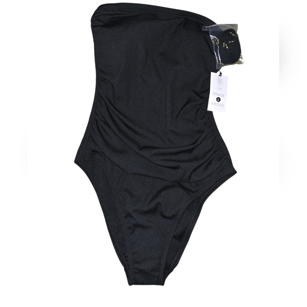 Womens Shade And Shore Black One-Shoulder Swimsuit, Size XS, NWT!!!!